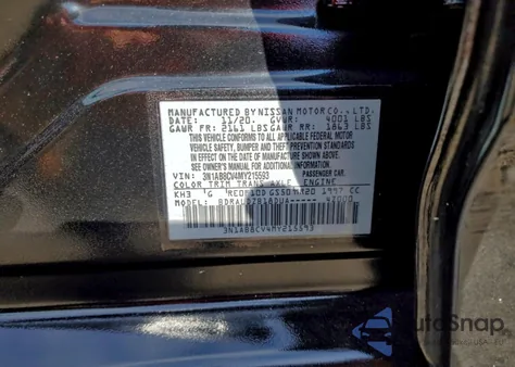 2021 Nissan Sentra Sv из США, поврежденный, VIN 3N1AB8CV4MY215593